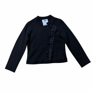 Sparrow Anthropologie Black Ruffle Detail Blazer